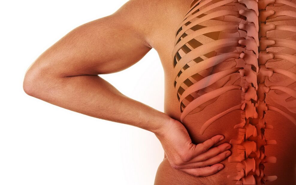 back pain caused by osteochondrosis