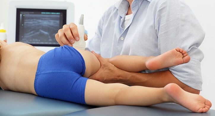 Ultrasound can help identify certain diseases that cause pain in the hip joint. 