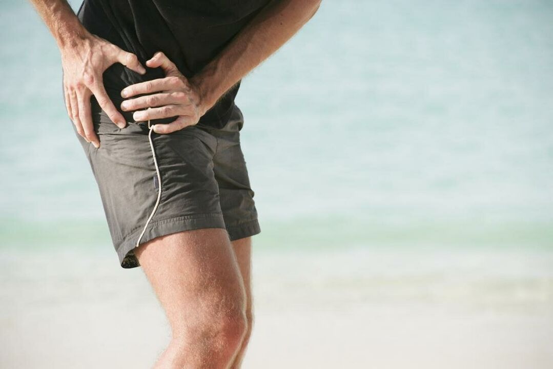 pain in the hip joint due to arthrosis